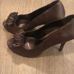 Steve Madden Brown Satin Heels